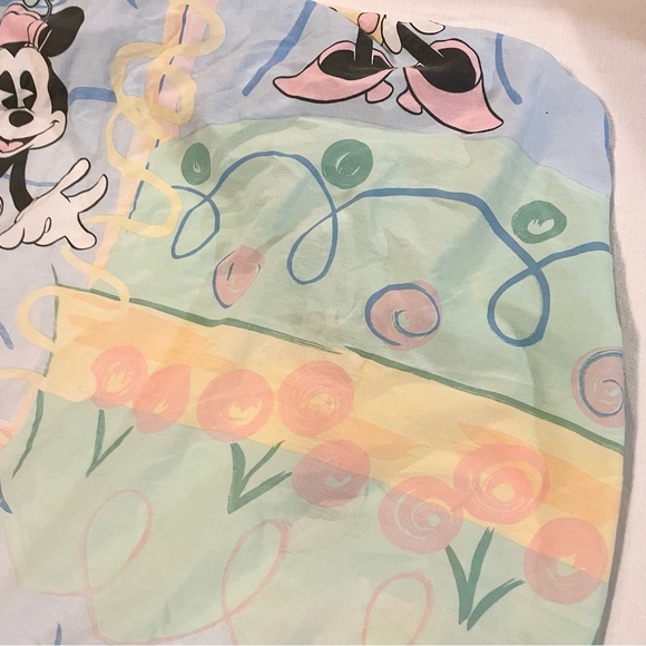 Vintage Minnie Mouse Pastel Print Fitted Double Bed Sheet - Picture 9 of 16